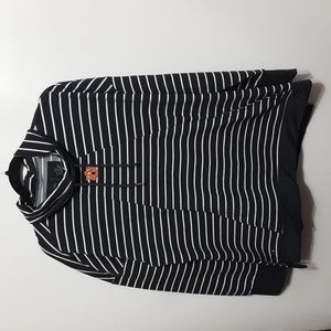 Antigua Black and White Striped Hoodie
